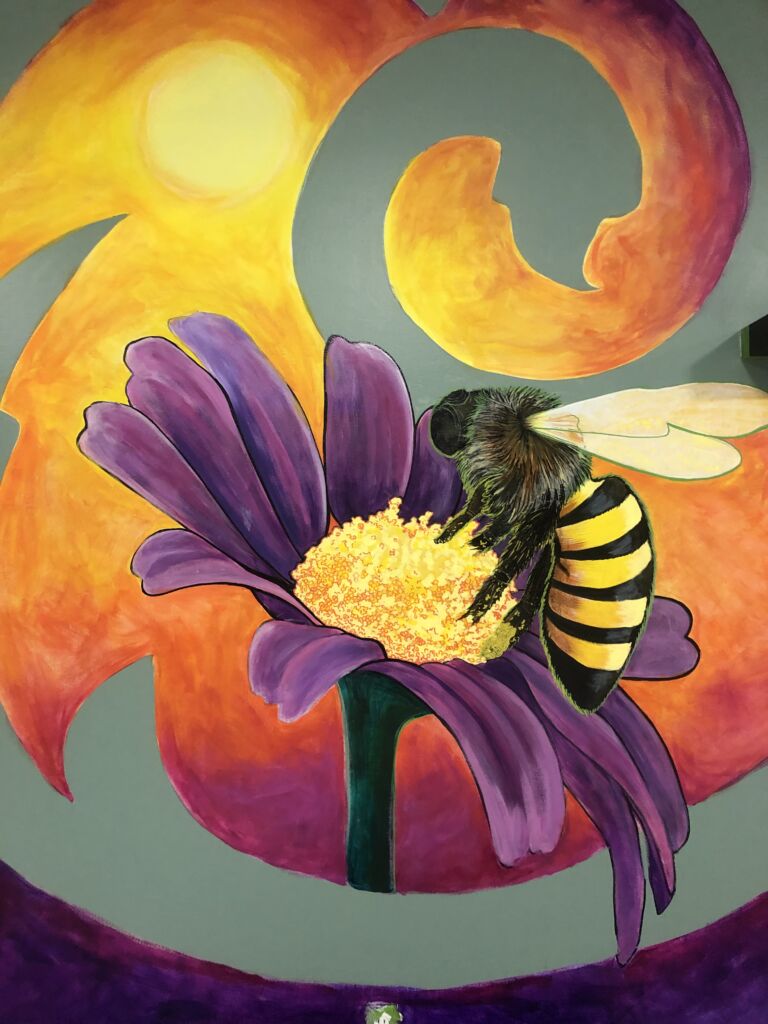 Image of Bee & Flowers mural