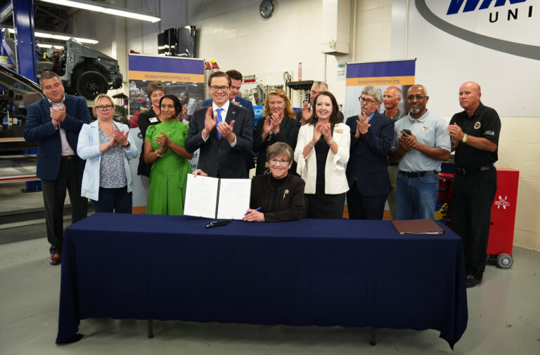 Governor Laura Kelly, Lieutenant Governor David Toland group photo - office of apprenticeship